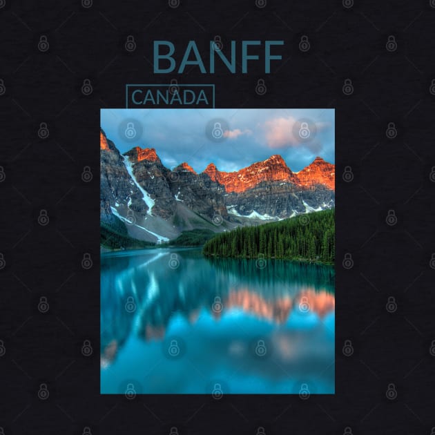 Banff Alberta Canada National Park Landscape Lake Gift for Canadian Canada Day Present Souvenir T-shirt Hoodie Apparel Mug Notebook Tote Pillow Sticker Magnet by Mr. Travel Joy